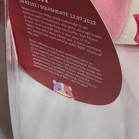 Niven the Hamster Valentines Edition Squishmallow - Picture 3 of 4